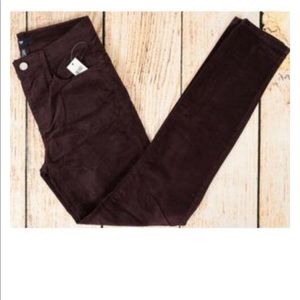 GAP Womens True Skinny Velvet Pants Wild Raisin